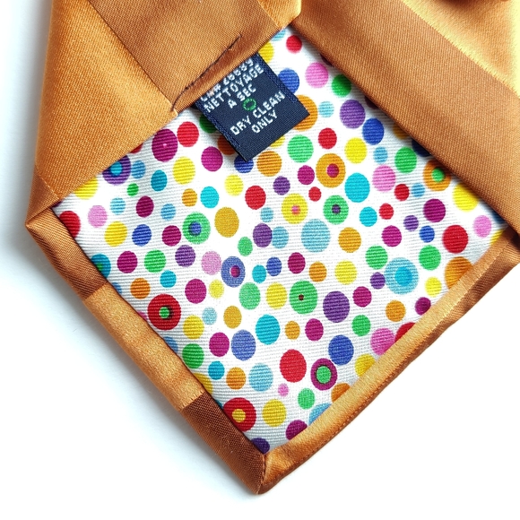 City of London | 2 toned orange 🧡 striped 100% silk tie 👔 - Picture 5 of 13